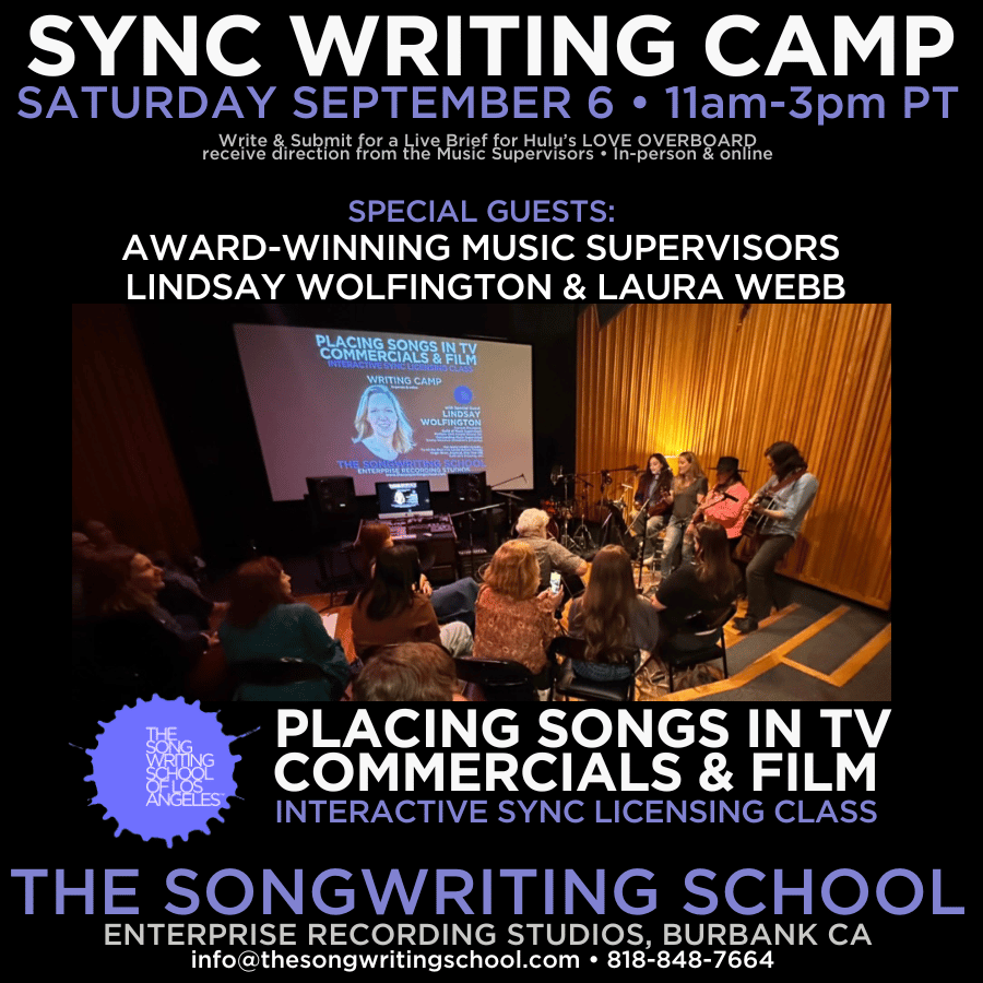 Placing Songs in TV, Commercials, & Film - FALL 2025 11/10/25 8pm PT with Special Guest Charles Levan of Blue Buddha Ent. Sync Agency