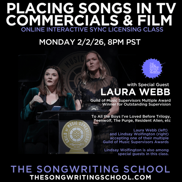 Placing Songs in TV, Commercials, & Film - Winter Starts 2/2/26!
